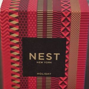 NEST Holiday Candle Empty Box 21.1 oz Red Gold Storage Display Packaging.